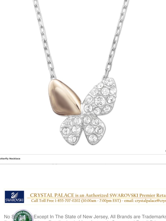 Swarovski Jewelry - Swarovski Idyllia Butterfly Pendant Necklace Silver & Pink Like New